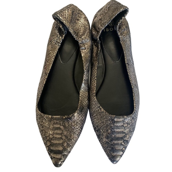 ISOLA PADRA METALLIC LEATHER POINTY TOE FLATS - Picture 15 of 16